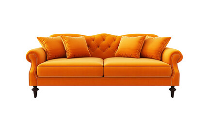 Fototapeta premium orange couch isolated on white background.png