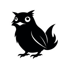 Fototapeta premium Frogmouth Bird Javan Silhouette Vector Art