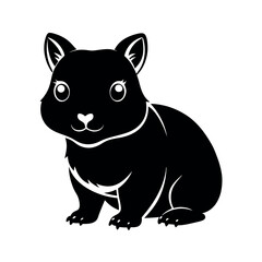 black and white cartoon baby rock hyrax