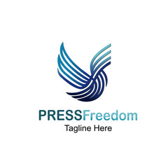 This logo represents the concept of press freedom. It features a stylized bird, symbolizing liberty, vision, and progress, crafted using interwoven and clean lines to convey elegance and fluidity. 