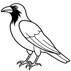 Obraz premium Abstract One-Line Crow Vector Illustration