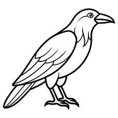Abstract One-Line Crow Vector Illustration