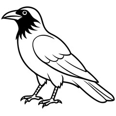 Abstract One-Line Crow Vector Illustration