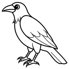 Abstract One-Line Crow Vector Illustration