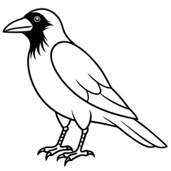 Abstract One-Line Crow Vector Illustration
