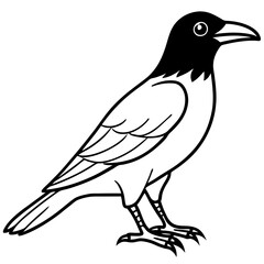 Abstract One-Line Crow Vector Illustration