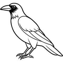 Abstract One-Line Crow Vector Illustration