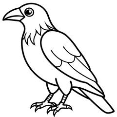 Abstract One-Line Crow Vector Illustration