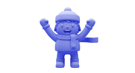 Isolated Winter boy with scraf