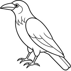 Abstract One-Line Crow Vector Illustration