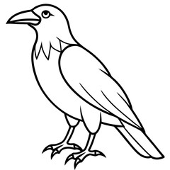 Abstract One-Line Crow Vector Illustration