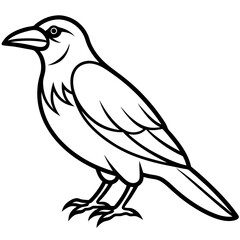 Abstract One-Line Crow Vector Illustration