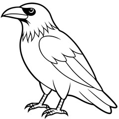 Abstract One-Line Crow Vector Illustration