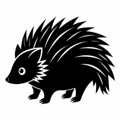 Porcupine Silhouette Vector Art