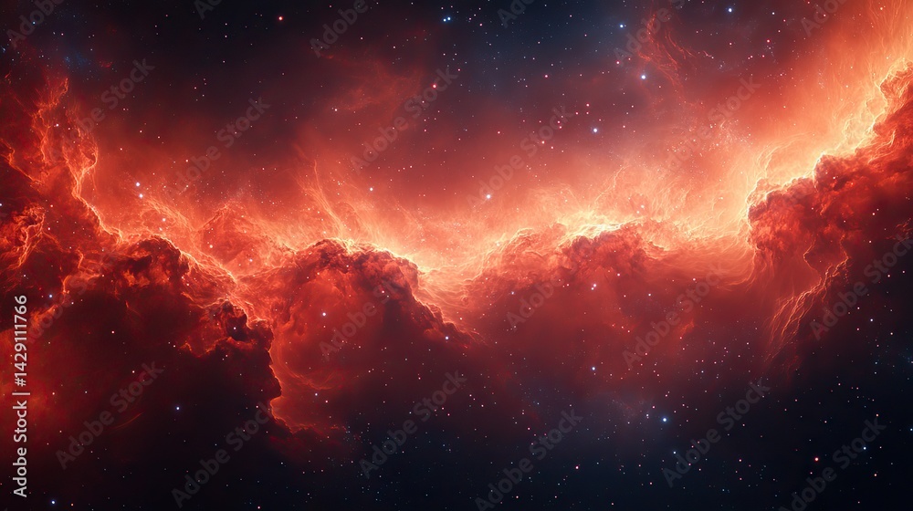 Canvas Prints scarlet threads weave through the fabric of a cosmic tapestry