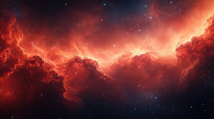 Obraz premium Scarlet threads weave through the fabric of a cosmic tapestry