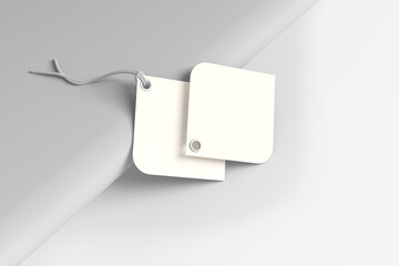 Clothes label tag blank white mockup