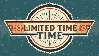 Obraz premium Limited time offer announcement vintage style graphic design retro environment eye-catching viewpoint promotional concept for marketing impact
