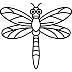 Sea Dragonfly Minimal Line Illustration