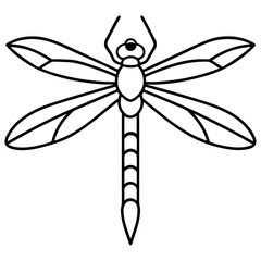 Sea Dragonfly Minimal Line Illustration