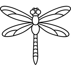 Sea Dragonfly Minimal Line Illustration