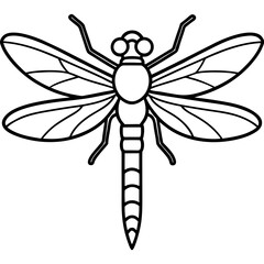 Sea Dragonfly Minimal Line Illustration
