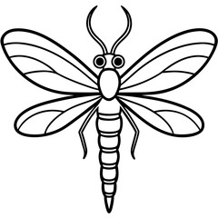Sea Dragonfly Minimal Line Illustration