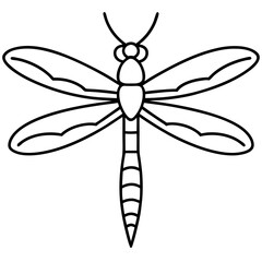Sea Dragonfly Minimal Line Illustration
