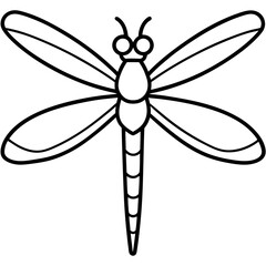 Sea Dragonfly Minimal Line Illustration