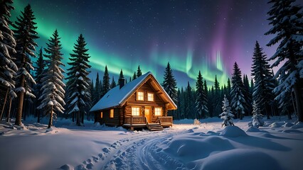 Fototapeta premium Silent Night in the Pines