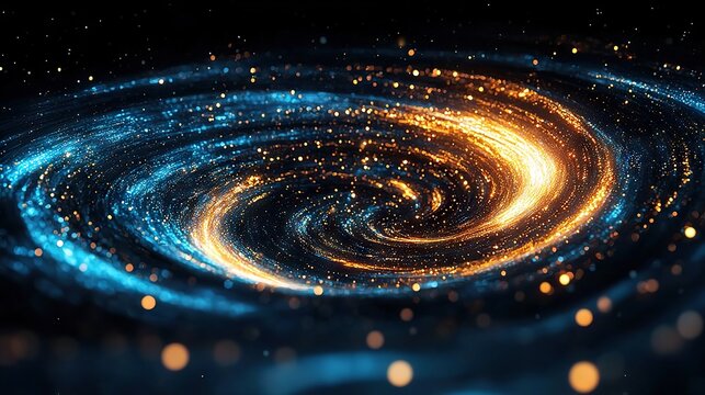 Stunning cosmic event spiral galaxy in deep space digital art vibrant colors awe-inspiring view