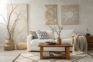 Modern luxury living room with stylish furniture and elegant interior design