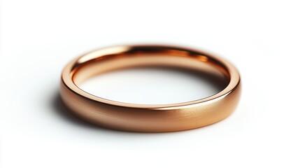 Slim rose gold ring with subtle matte texture, isolated on white background