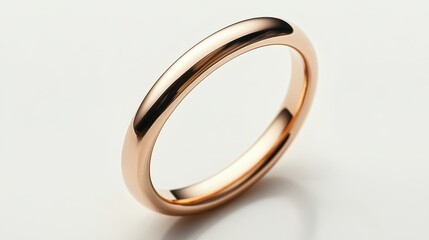 Slim rose gold ring with subtle matte texture, isolated on white background