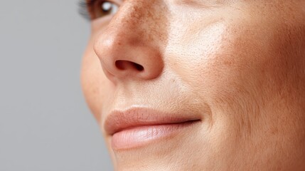 Fototapeta premium Close-up of diverse skin textures, highlighting pores, wrinkles, and blemishes - view signs texture photography