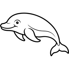 Beluga Whale One Line Drawing Vector Art
