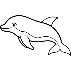 Beluga Whale One Line Drawing Vector Art