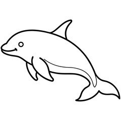 Beluga Whale One Line Drawing Vector Art