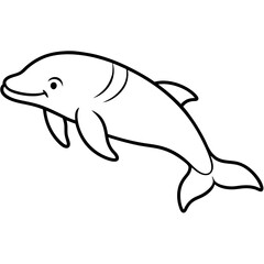 Beluga Whale One Line Drawing Vector Art
