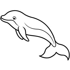Obraz premium Beluga Whale One Line Drawing Vector Art