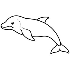 Beluga Whale One Line Drawing Vector Art