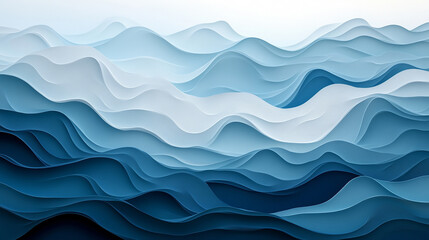 Dark and light blue hues form a wavy, dreamlike design.