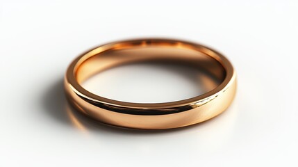 Ultra-minimal gold ring with tiny engraved line, isolated on white background