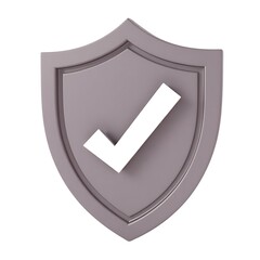 Secure Shield Icon 3D Render Approved Protection Safety