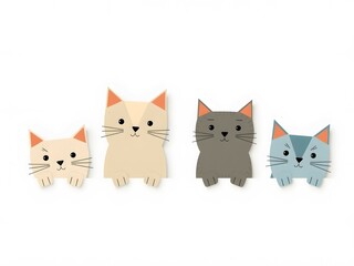 Obraz premium set of colorful cute cats
