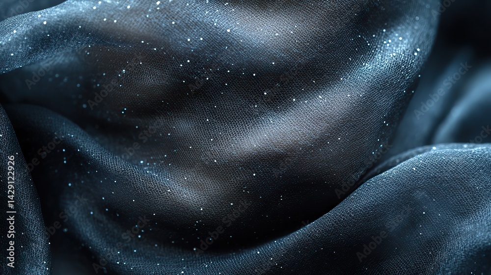 Wall mural silvered thread weaves through the fabric of a cloak of invisibility