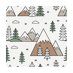 Obraz premium Small Geometric Mountains Pattern, Golden banana leaf line arts, Hand drawn outline design for fabric, print, cover, banner and invitation, Vector illustration