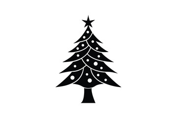 Silhouette art illustration of Christmas tree.eps