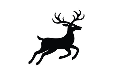 Obraz premium Silhouette art illustration of reindeer with antlers.eps