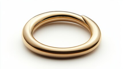 Simple crescent ring with smooth curves, isolated on white background